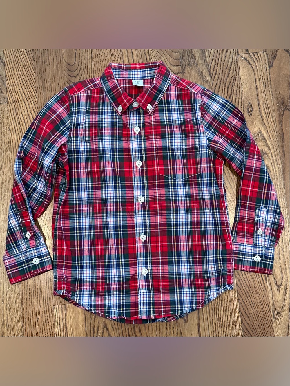 GAP KIDS Boys Button Down Plaid Shirt